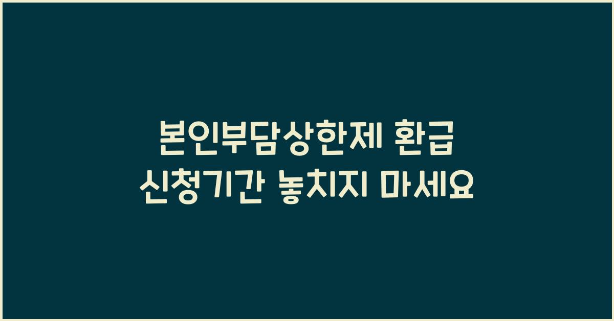 본인부담상한제 환급 신청기간