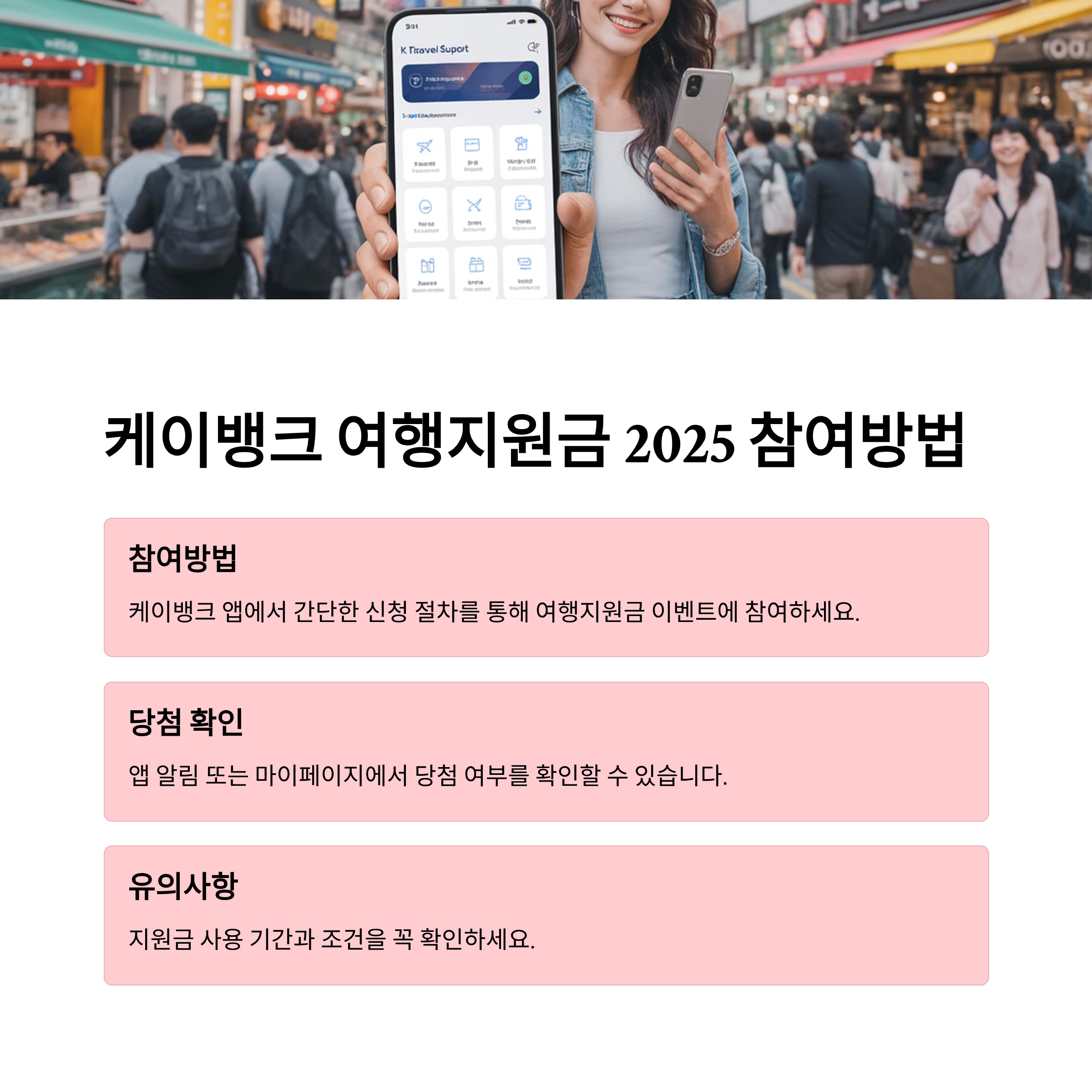 케이뱅크 여행지원금 2025 참여방법·당첨 확인·유의사항 한 번에 총정리
