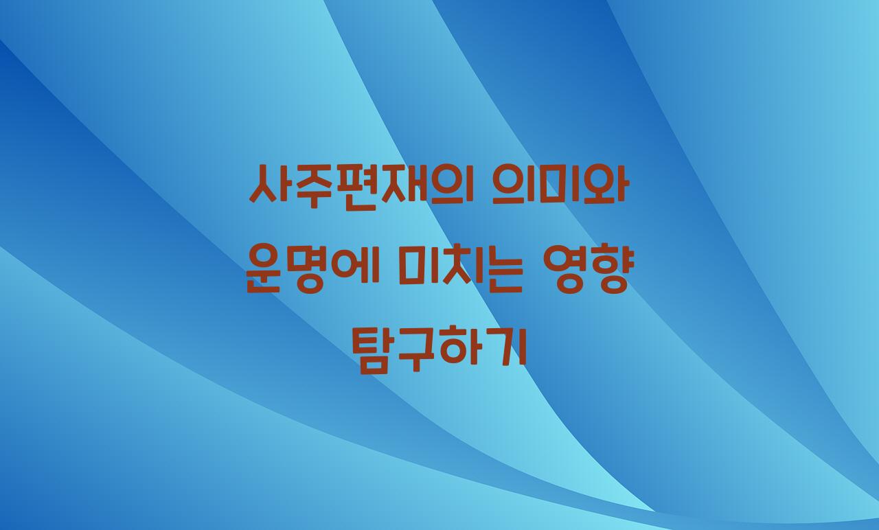 사주편재