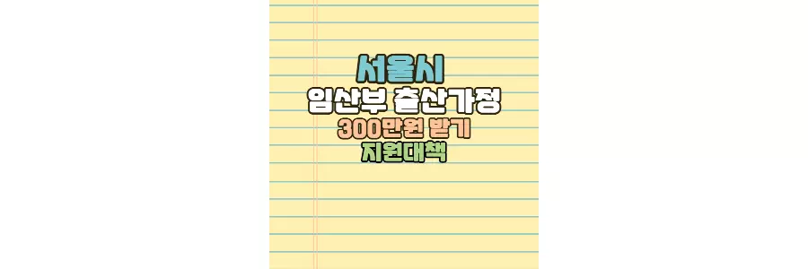 서울시 임산부 출산가정 지원대책