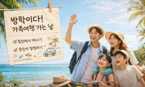 방학 시즌 가족 여행 이미지
