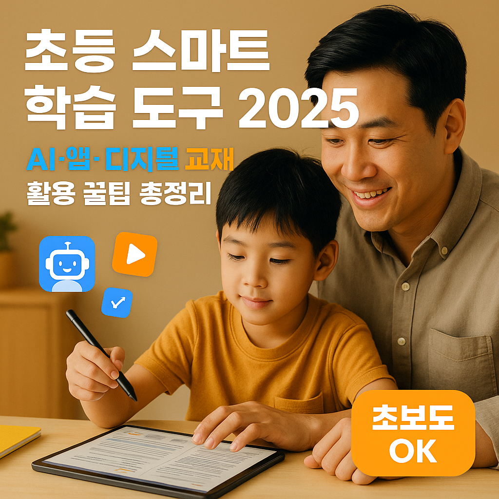 초등 스마트 학습 도구 2025 ｜ AI·앱·디지털 교재 활용 꿀팁 총정리