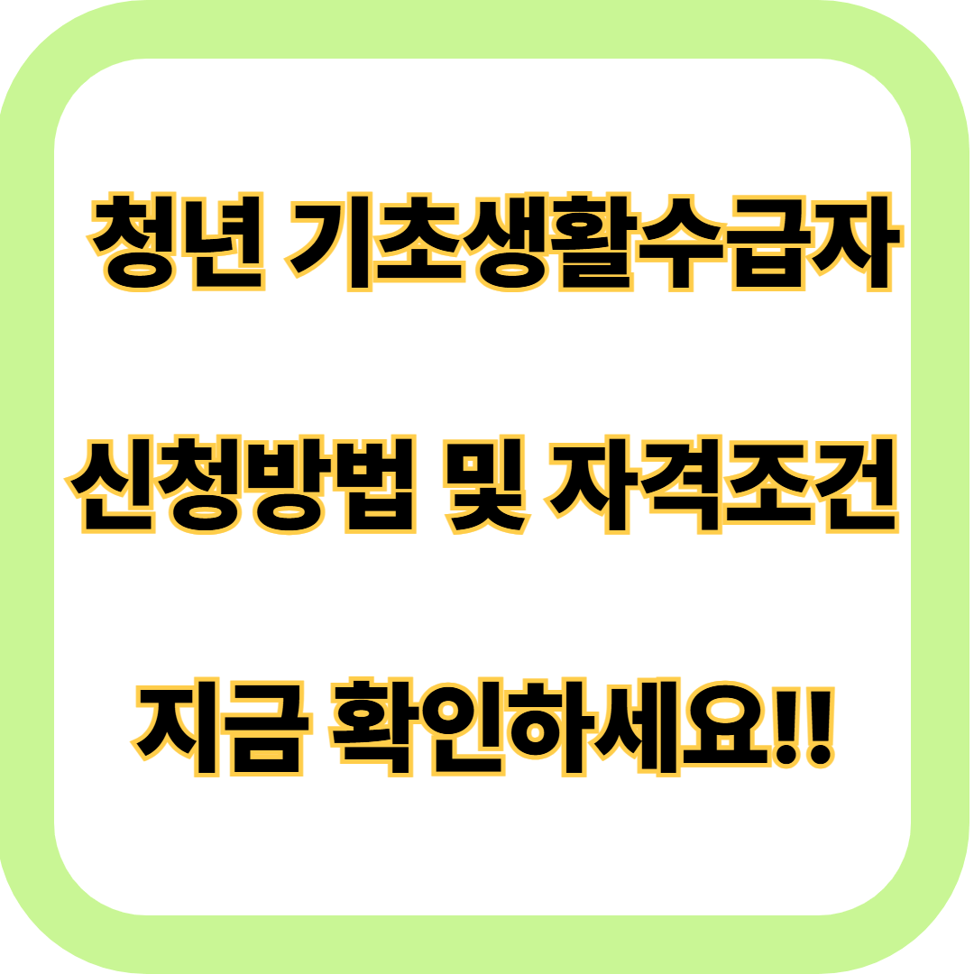 청년 기초생활수급자