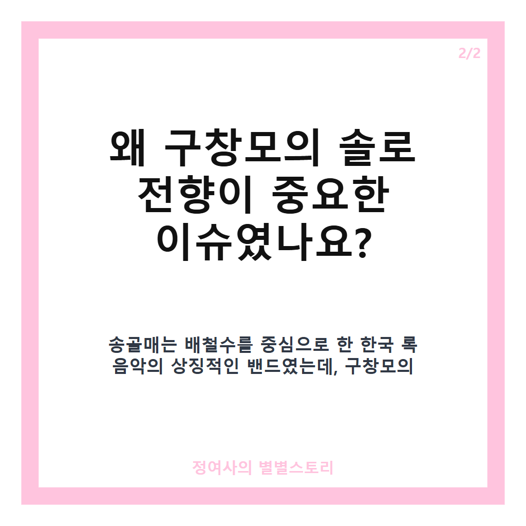 배철수 구창모 솔로 전향과 송골매 탈퇴 뒤 전성기 이야기 카드뉴스 3