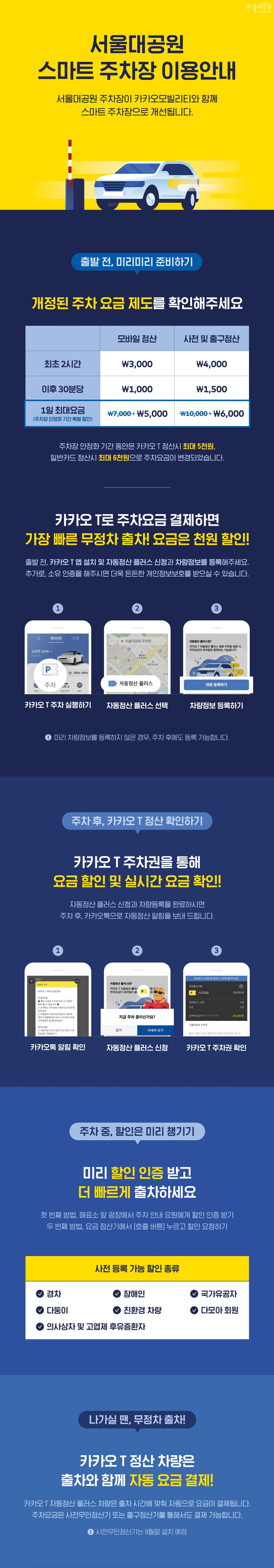 서울 대공원 스마트 주차장 안내