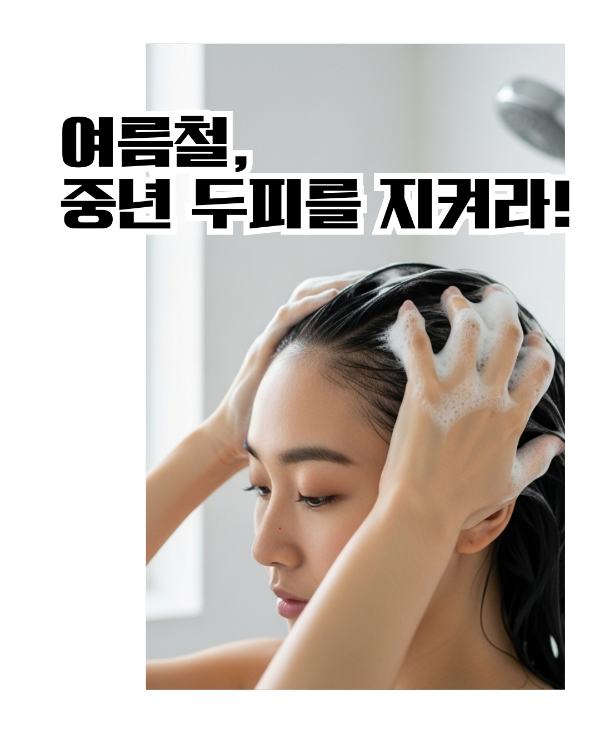 여름철-두피-열-식히는-중년-여성의-두피-관리