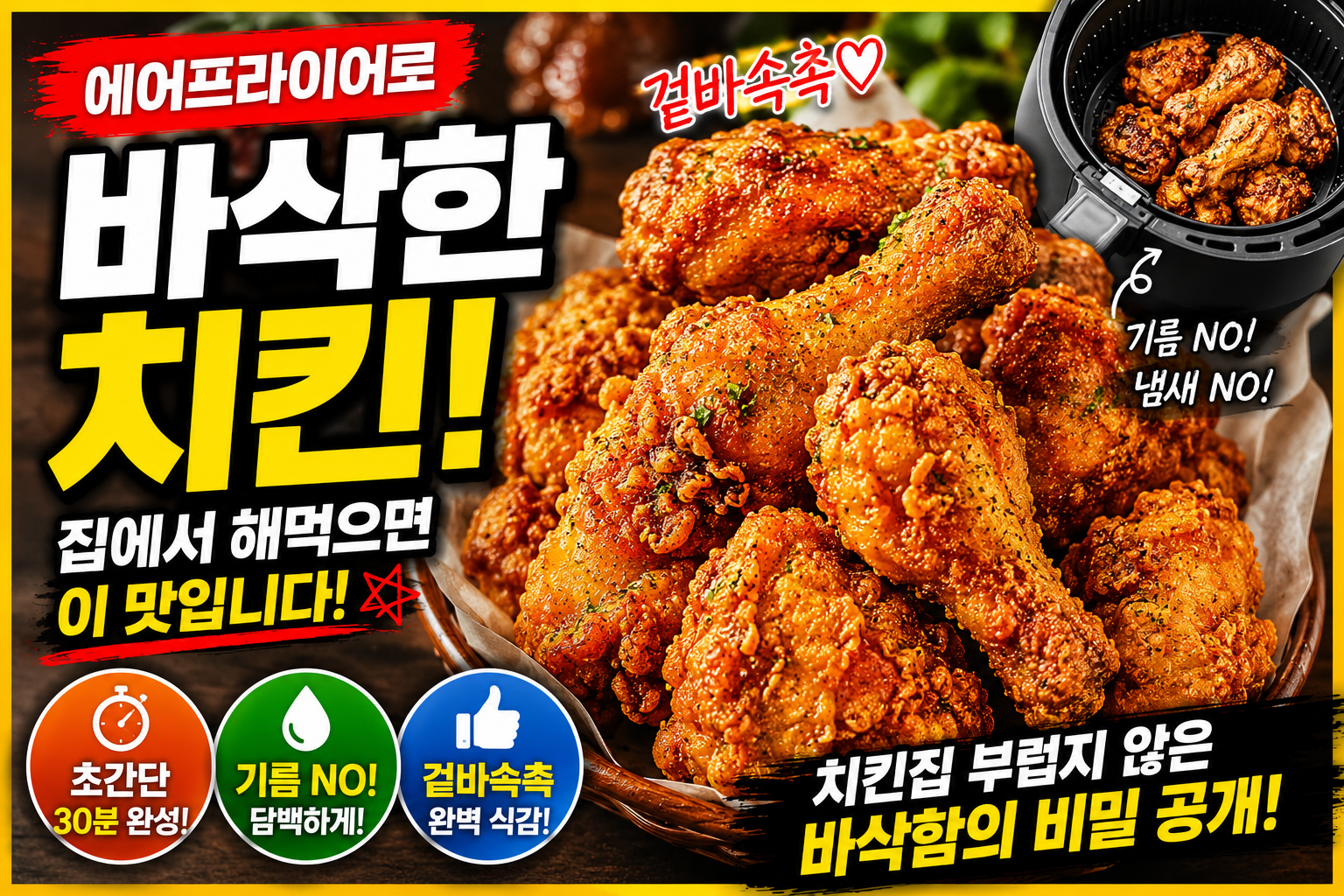 에어프라이어 바삭한 치킨 집에서 해먹으면 이 맛입니다