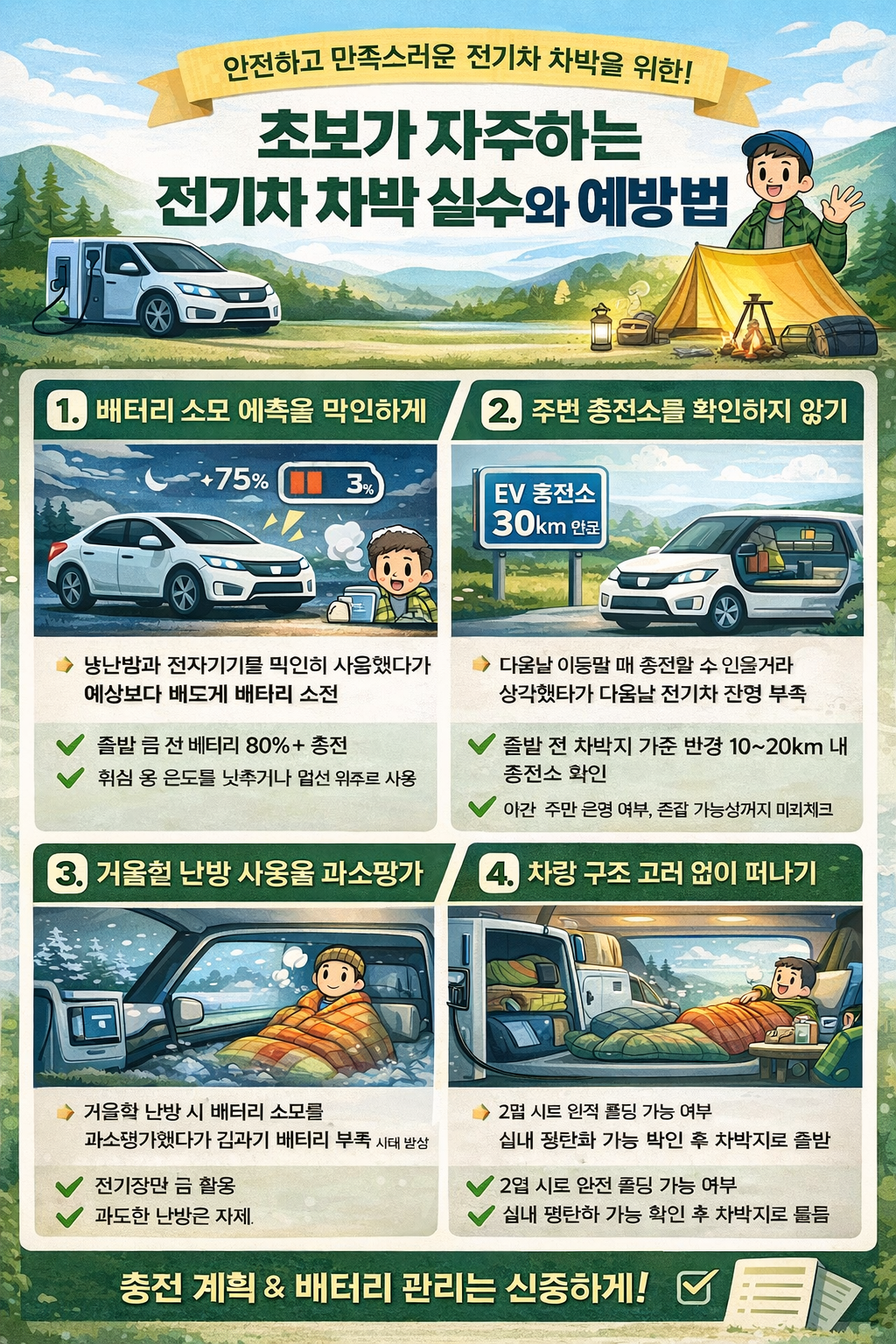 전기차 차박 초보가 가장 많이 실수하는 5가지