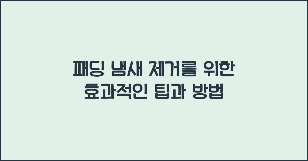 패딩 냄새 제거