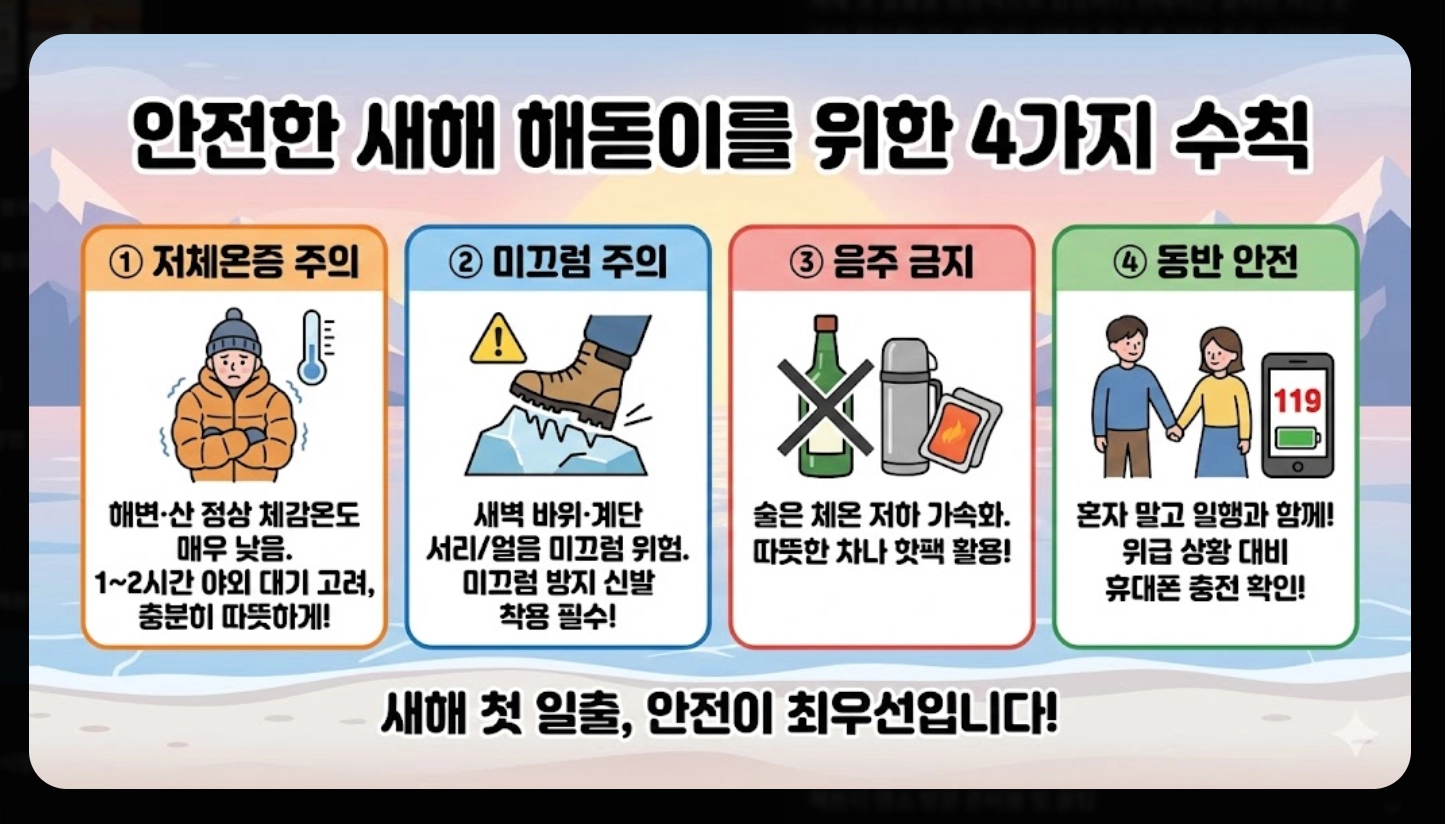 2026년 해돋이 시간 지역별 완벽 정리