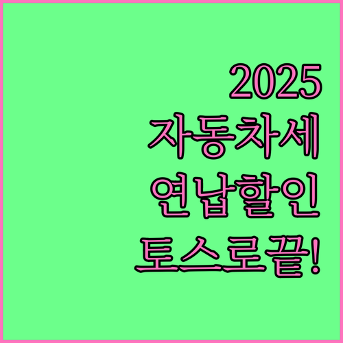 2025 자동차세 연납 할인율 및 토..