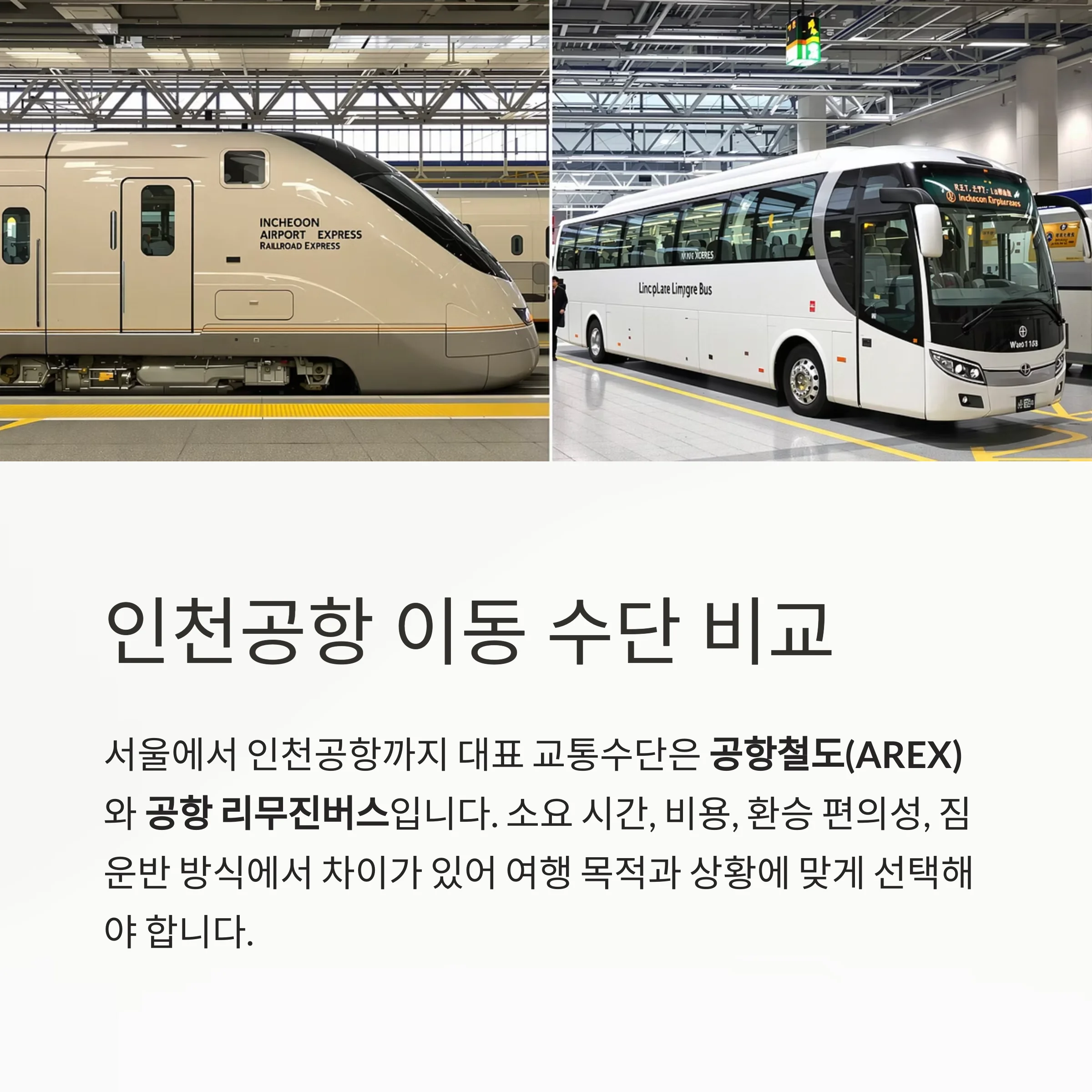인천공항 이동, 공항철도 vs 리무진버스 최적 선택