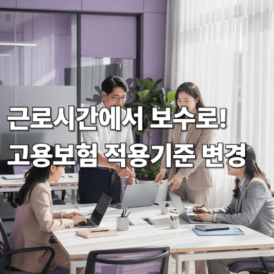 근로시간에서 보수로! 고용보험 적용기준 변경