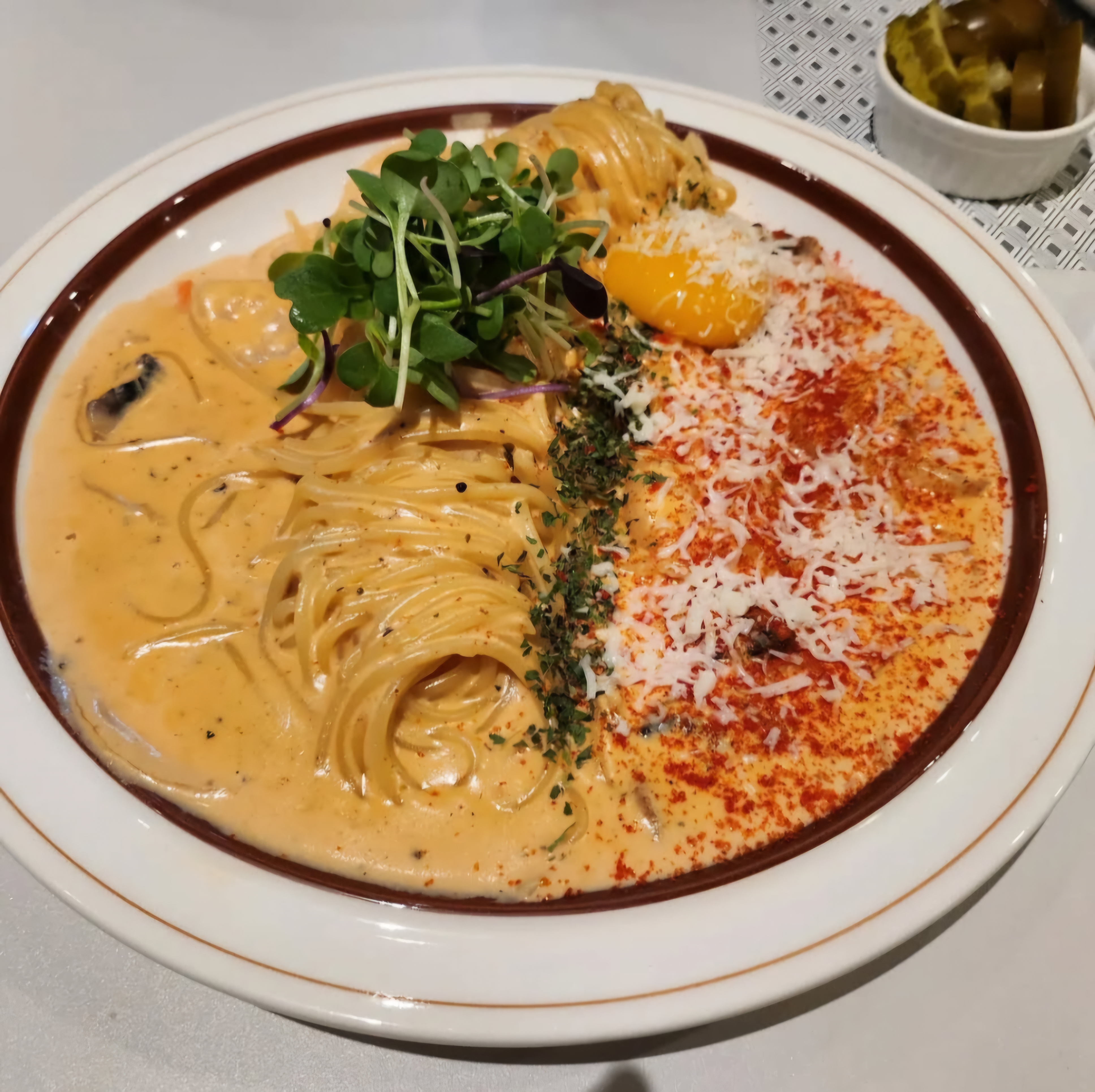 대구 수성못 브런치 맛집 준브로 매콤 크림 파스타