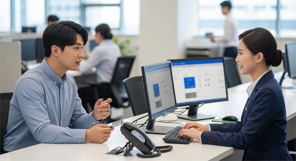 카드사 고객 상담 장면을 담은 모습 