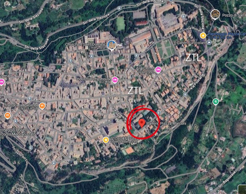 지하도시 오르비에토 주차하기