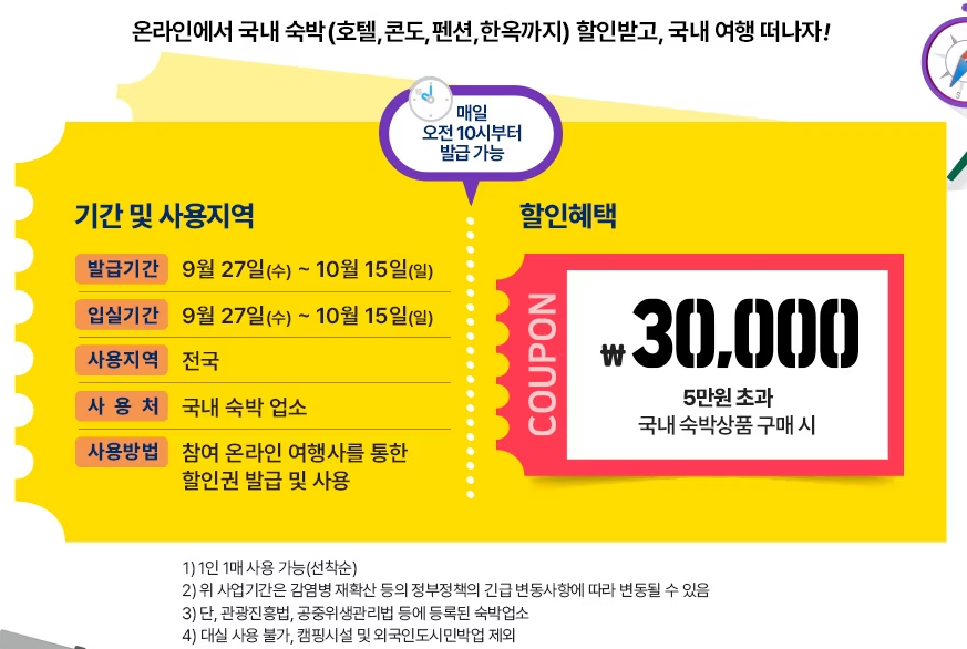 3만원 숙박할인권