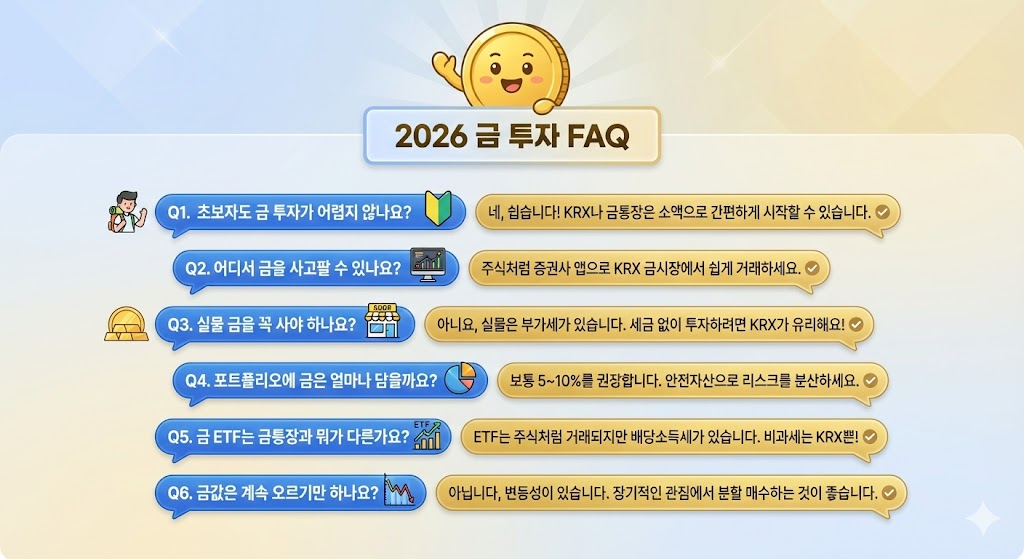 2026년 금 투자 FAQ