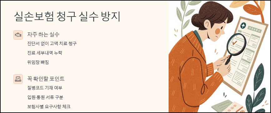 실손보험 청구 실수 방지