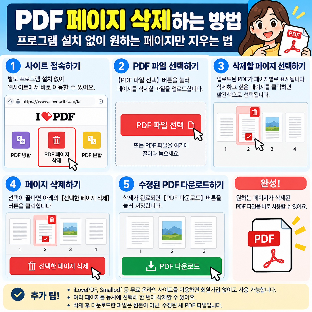 pdf 페이지 삭제하는 방법, 프로그램 설치 없이 원하는 페이지만 지우는 법