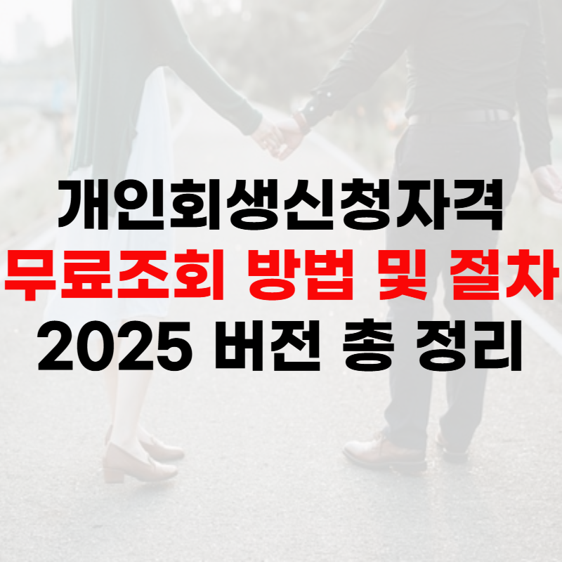 개인회생신청자격조회 하는 방법