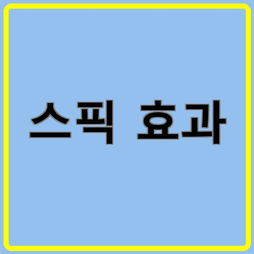 스픽 효과이라고 쓰여있는 텍스트 이미지