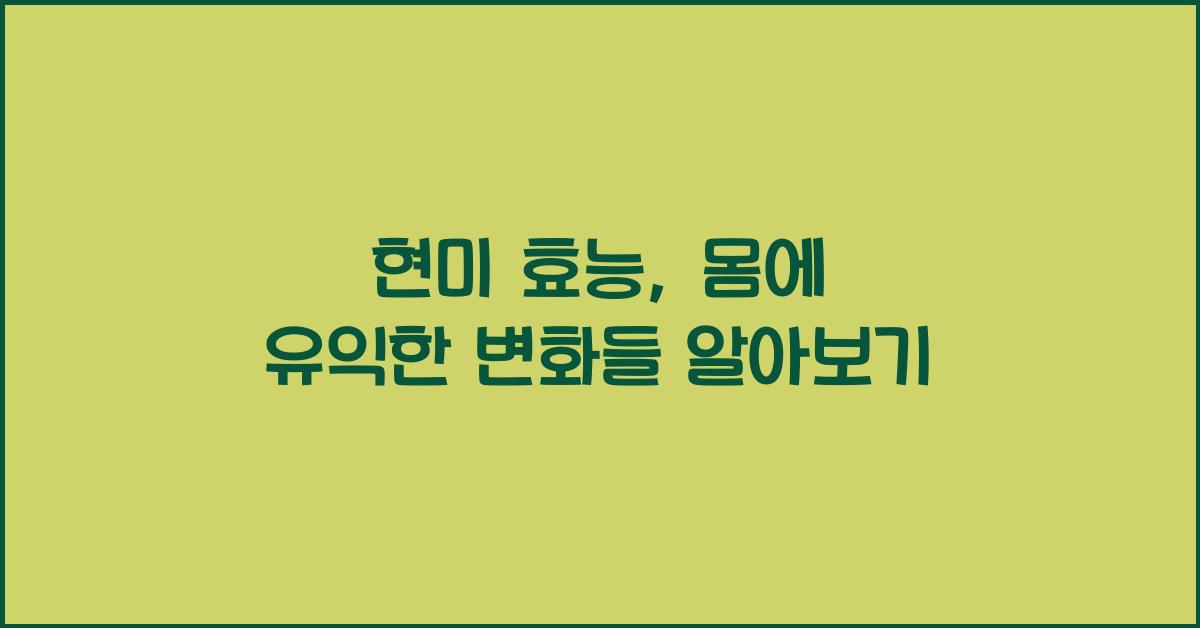 현미 효능