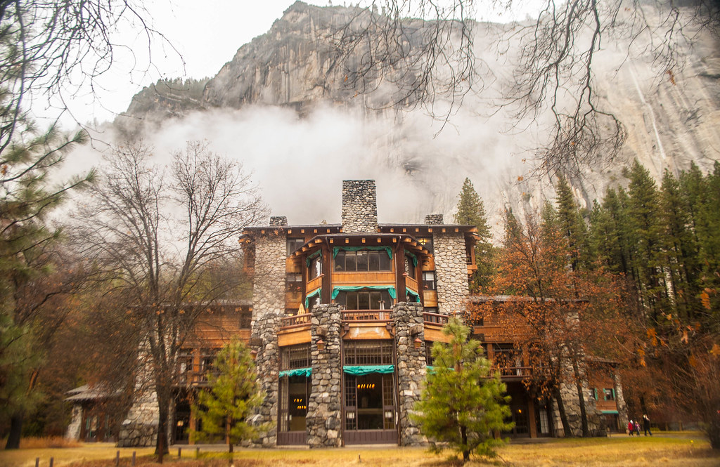Ahwahnee Hotel in the Fog ❘ Built in 1927 by the Yosemite Park