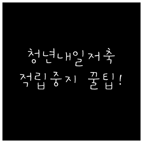 청년내일저축계좌 적립중지 기간 서류 ..