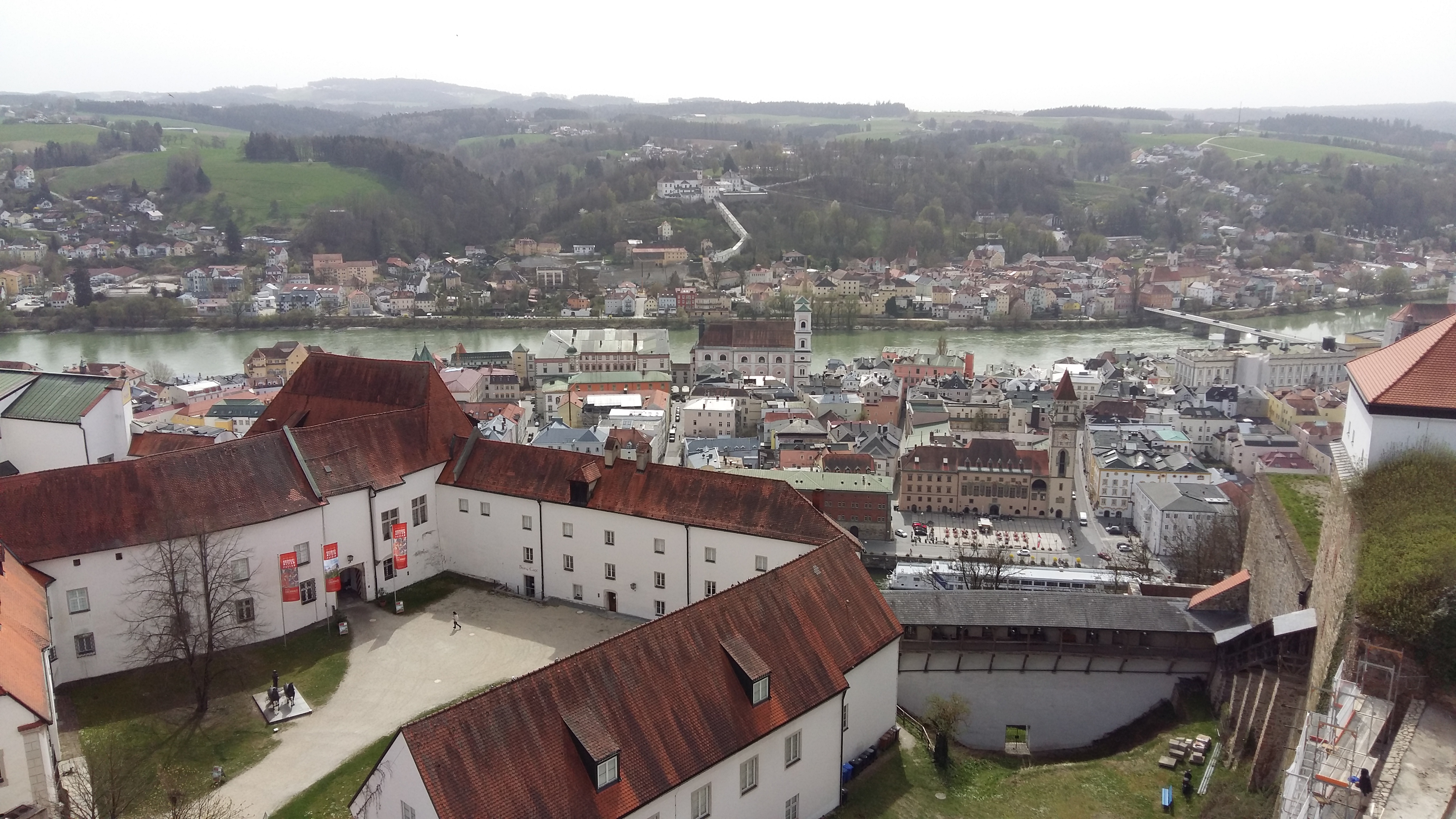 독일 파사우 베스테 오버하우스에서 바라본 구시가지와 인 강