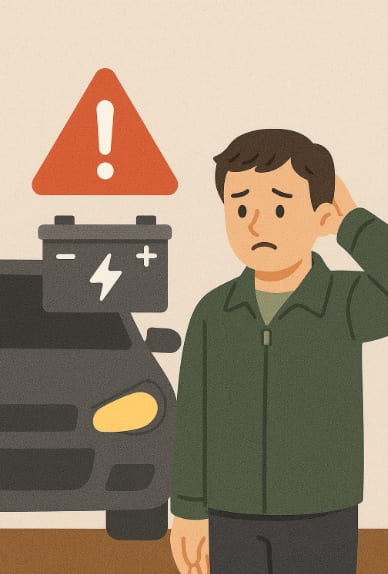 자동차배터리방전으로곤란해보이는사람