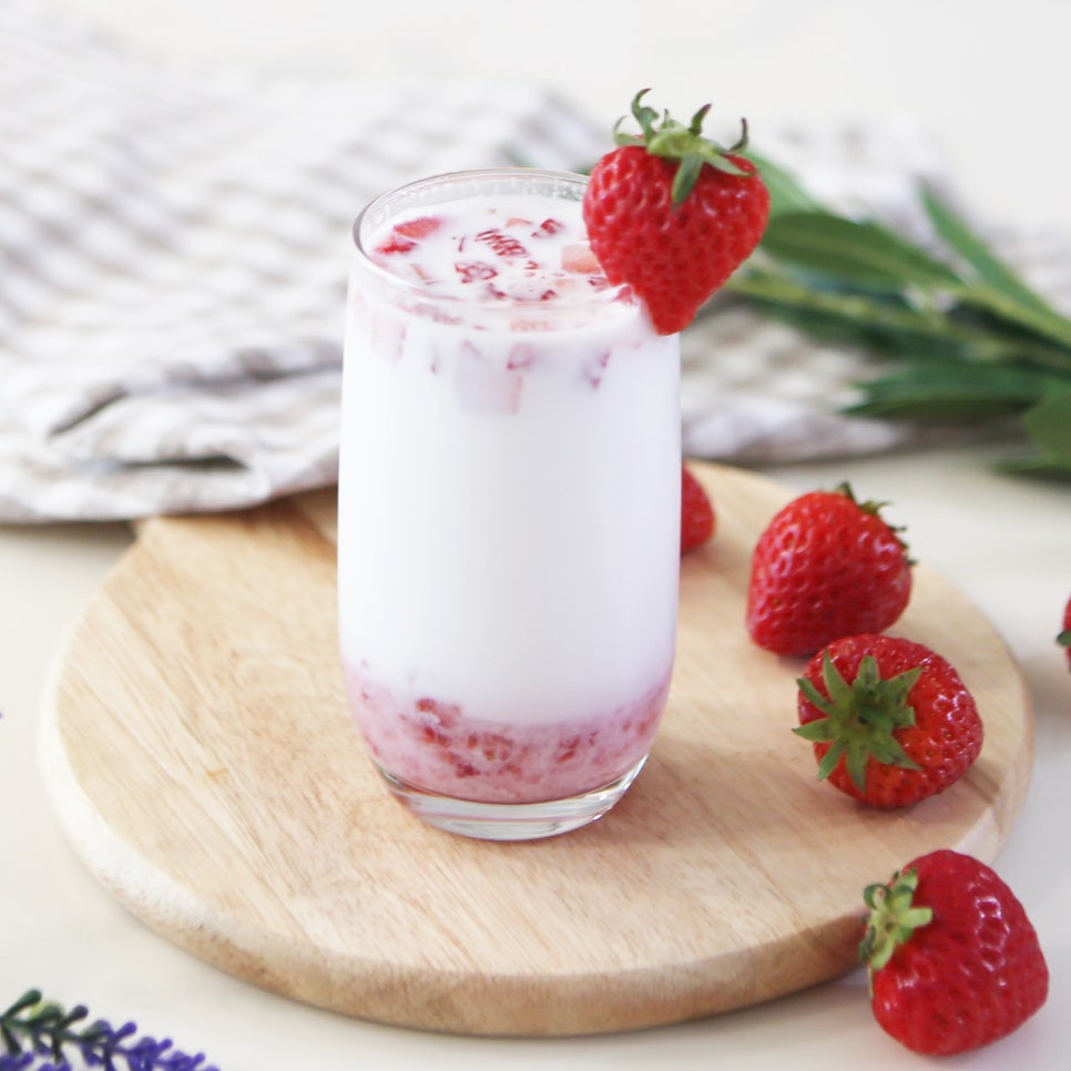 딸기청 &amp; 카페 딸기라떼 만들기