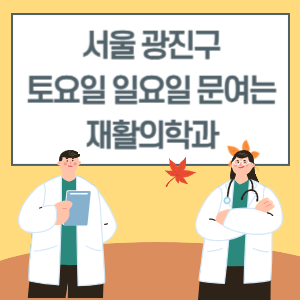 서울 광진구 토요일 일요일 재활의학과 진료 병원 리스트