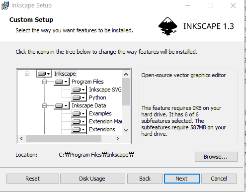 잉크스케이프 설치 2