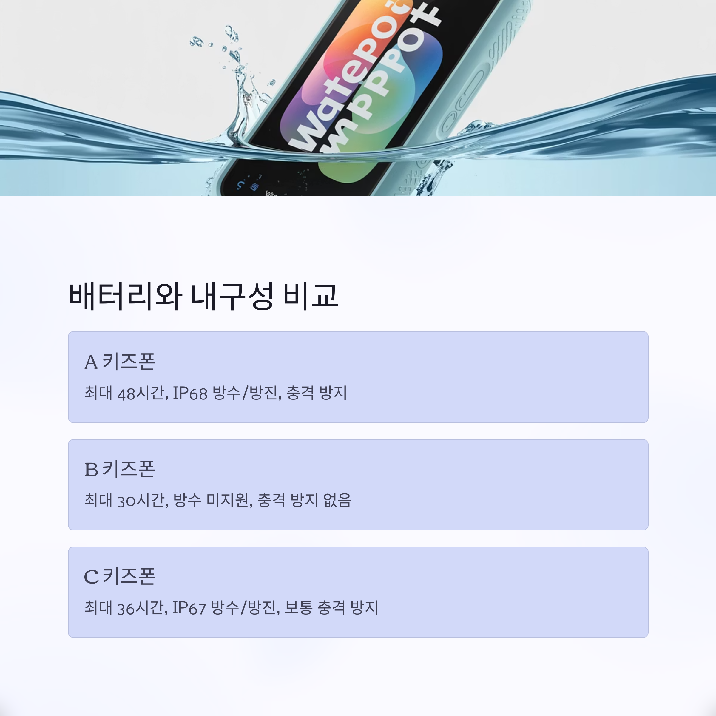 배터리 성능과 내구성도 중요한 기준
