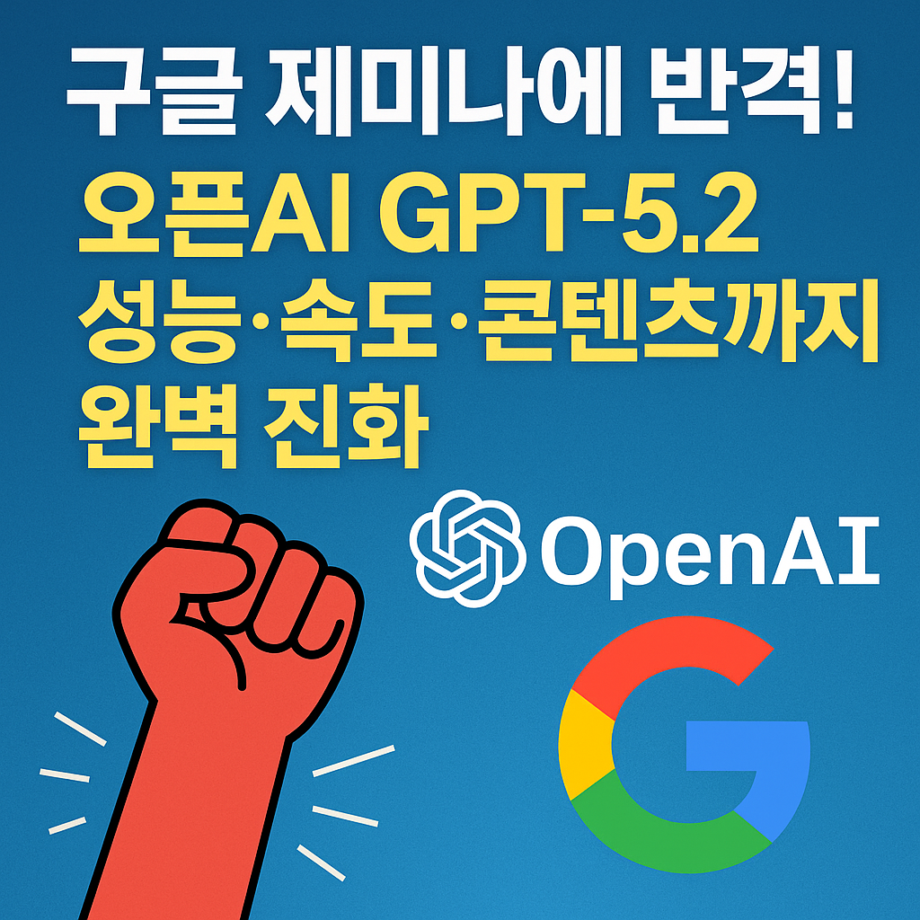 구글 제미나이에 반격! 오픈AI GPT-5.2 성능&middot;속도&middot;콘텐츠까지 완벽 진화