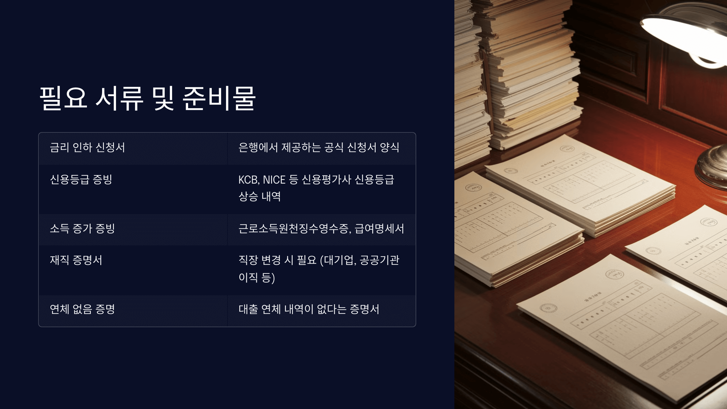 서류 및 준비물