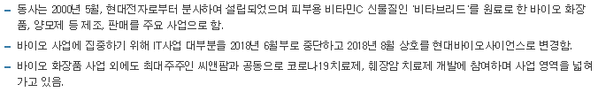 현대바이오-사업요약