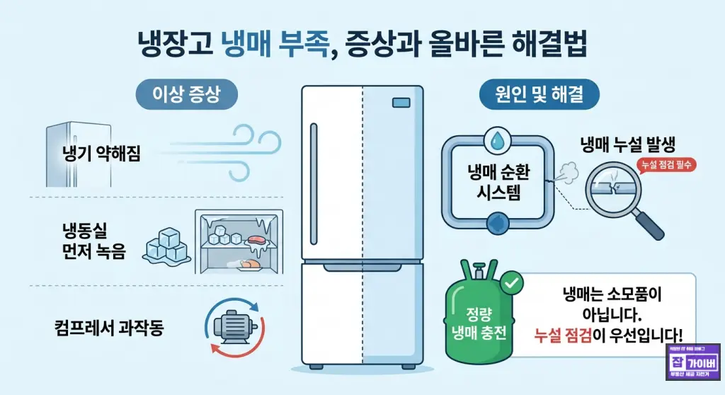 1 냉장고 이상 증상과 냉매 문제의 관계