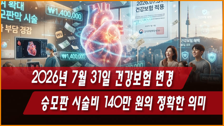 2026년 7월 31일 건강보험 변경|승모판 시술비 140만 원의 정확한 의미