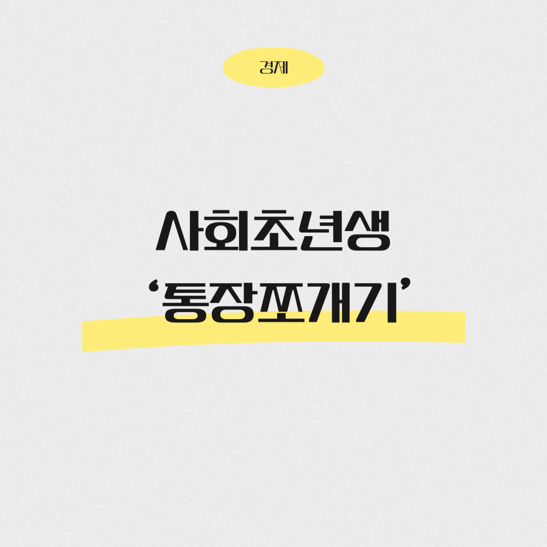 사회초년생 통장쪼개기