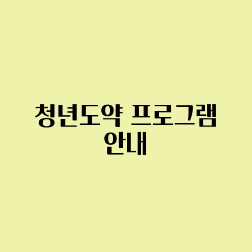 청년도약 프로그램 안내