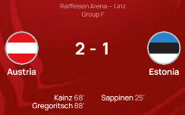 UEFA 유로 2024 경기 결과 오스트리아 에스토니아