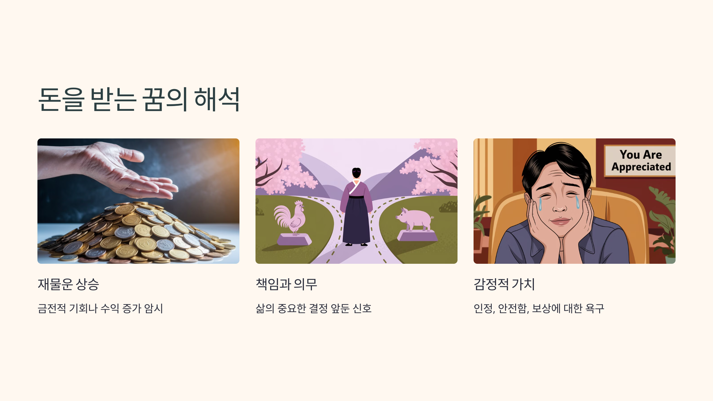 돈을 받는 꿈의 해석