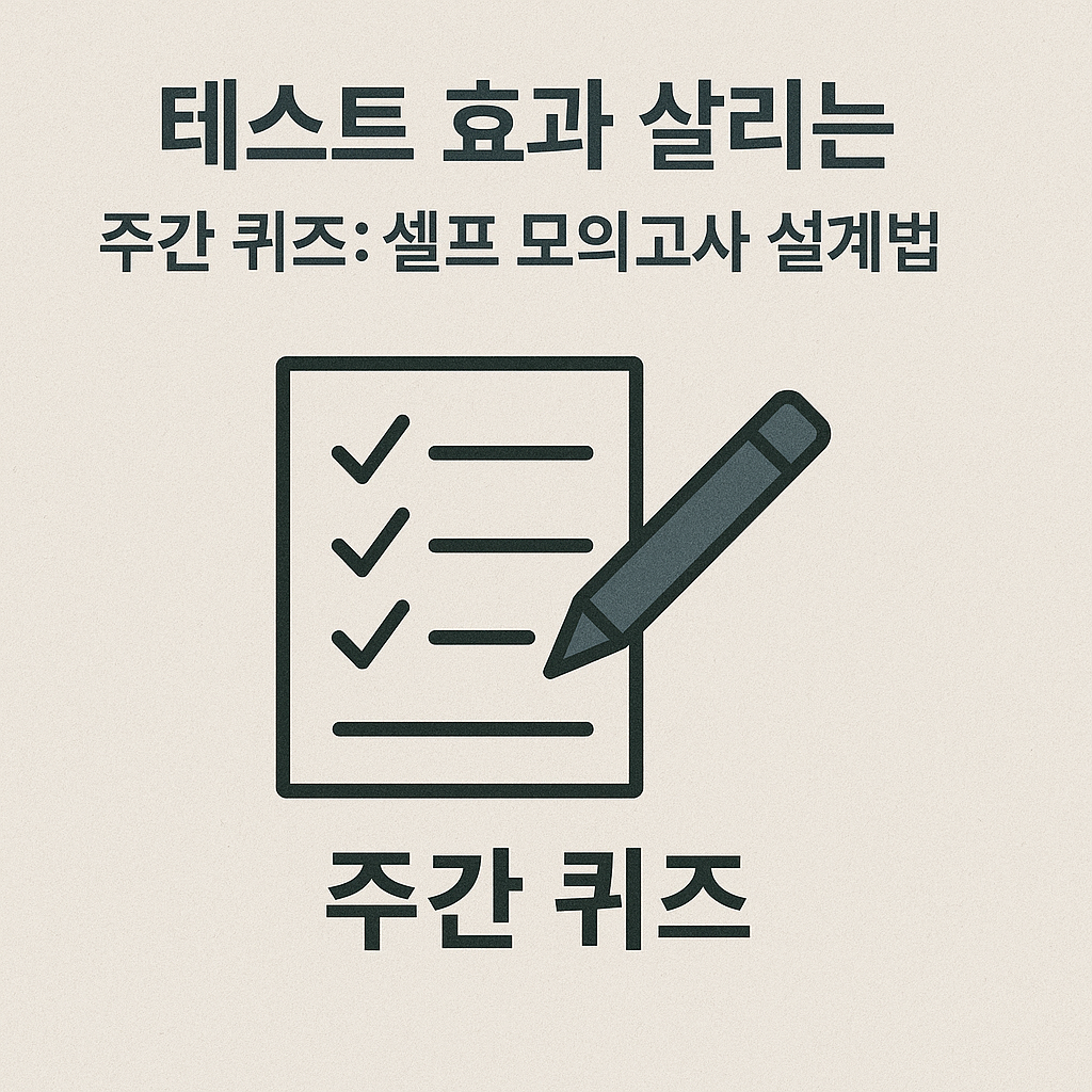 테스트 효과 살리는 주간 퀴즈: 셀프 모의고사 설계법