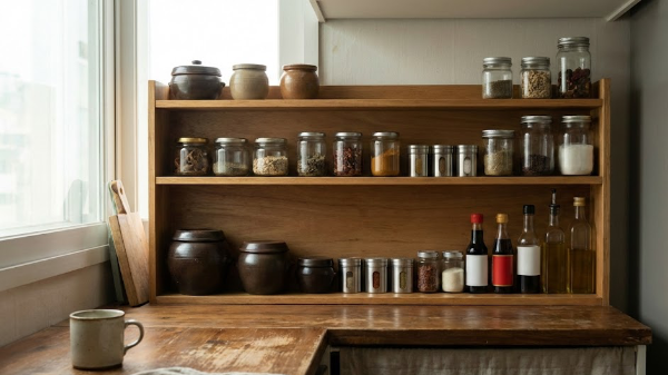 정리되어있는 양념통 사진