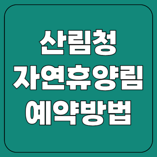 산림청 자연휴양림 예약 방법 총정리
