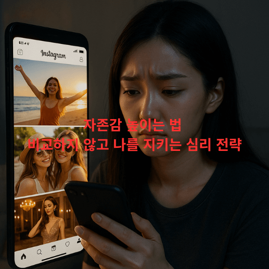 자존감높이는법, 비교중독탈출, 자기개발, 인지재구성, 사회비교이론, 자기효능감, 감정조절, 관계경계, 행동활성화, 심리학블로그