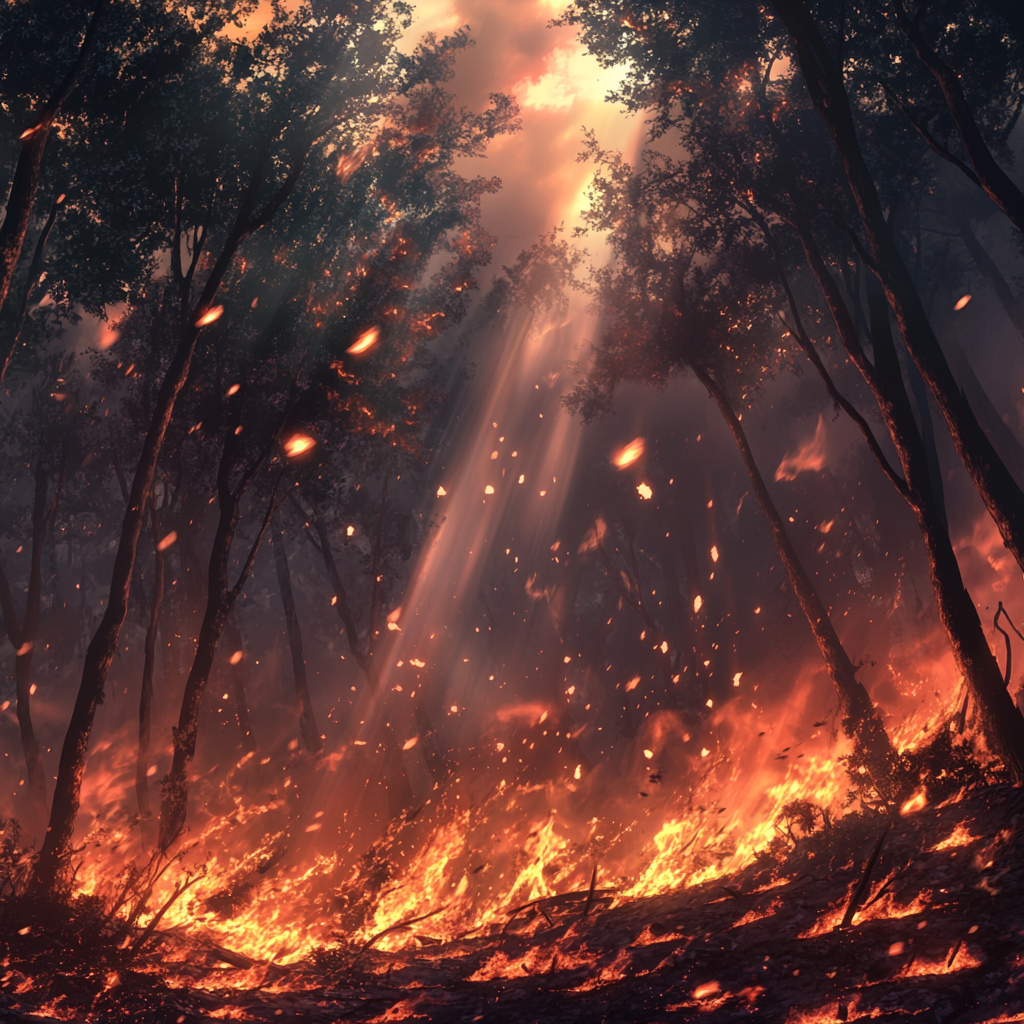 숲에서 불이나는 꿈 해몽