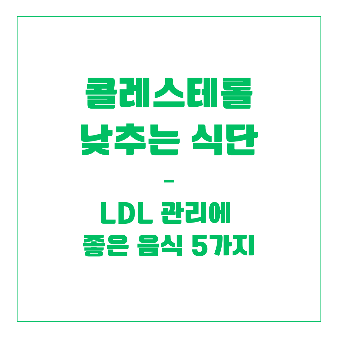 콜레스테롤 낮추는 식단 – LDL 관리에 좋은 음식 5가지